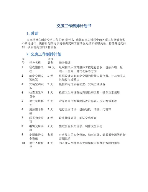 交房工作倒排计划书