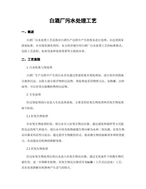 白酒厂污水处理工艺