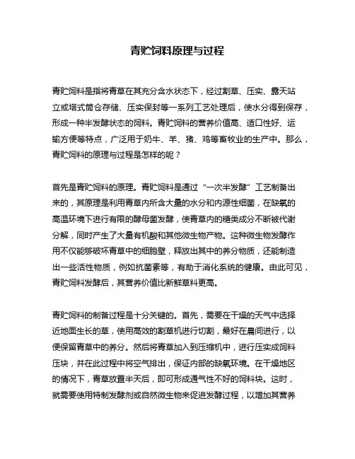 青贮饲料原理与过程