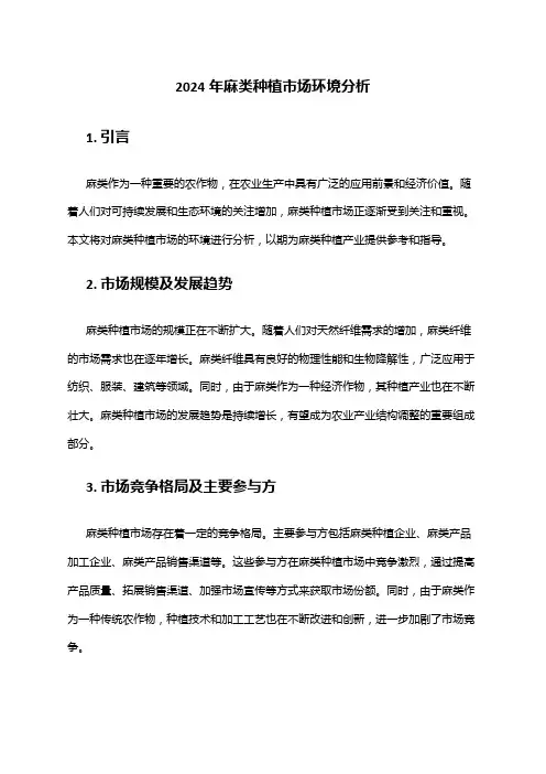 2024年麻类种植市场环境分析