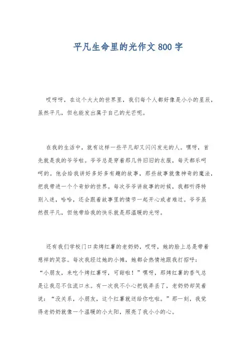 平凡生命里的光作文800字