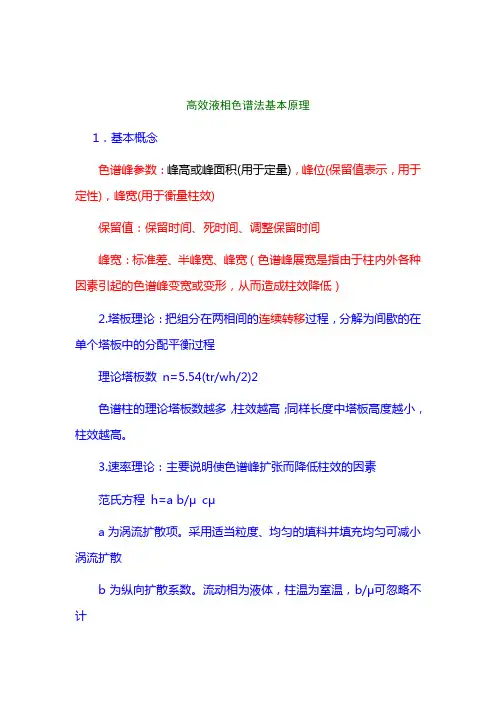 高效液相色谱法基本原理