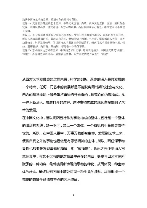 浅谈中西方艺术异同