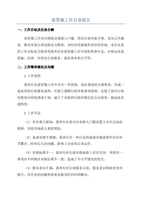 放管服工作自查报告