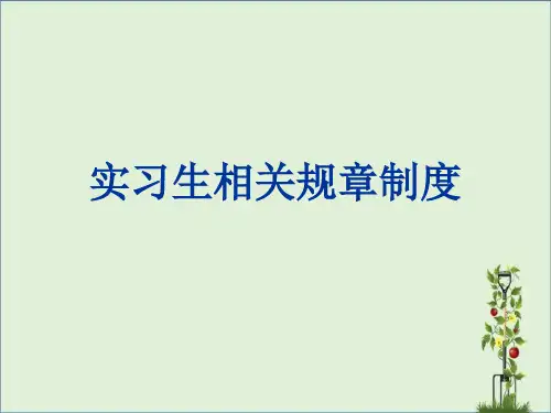 XXXX医院实习生入科教育课件-实习生相关规章制
