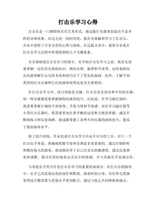 打击乐学习心得