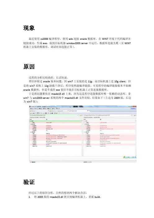 vs或vc使用ado连接数据库WIN7平台问题