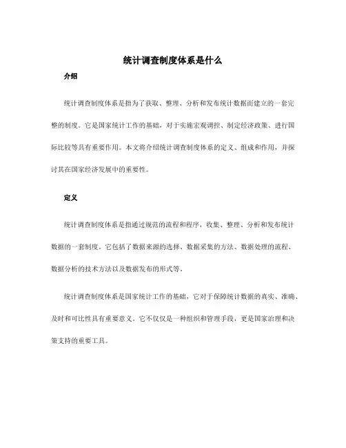 统计调查制度体系是什么