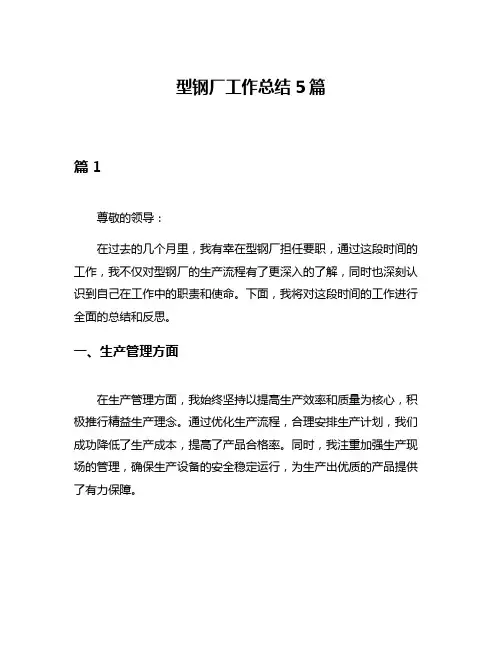 型钢厂工作总结5篇