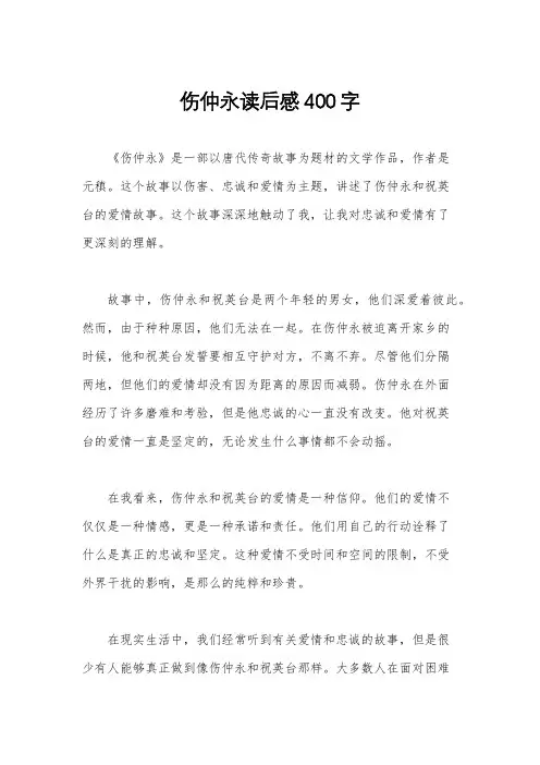 伤仲永读后感400字