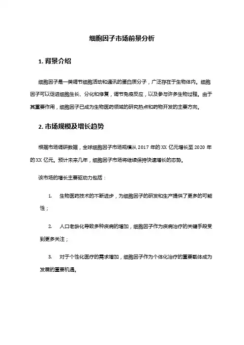 2024年细胞因子市场前景分析