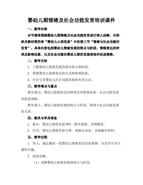 婴幼儿期情绪及社会功能发育培训课件