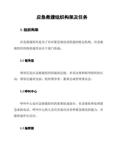 应急救援组织构架及任务