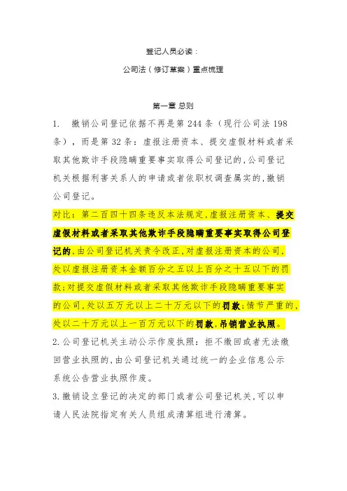 公司法(修订草案)重点梳理2021