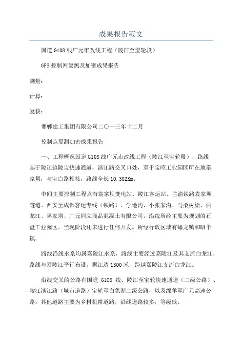 成果报告范文