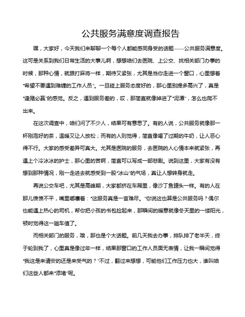 公共服务满意度调查报告