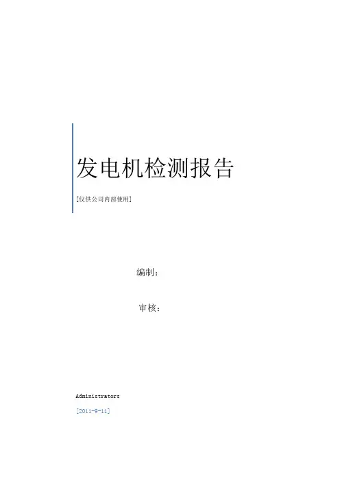 F汽油发电机检测报告