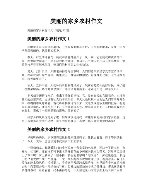 美丽的家乡农村作文