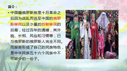 俄罗斯族民俗文化介绍(课件)-小学生主题班会