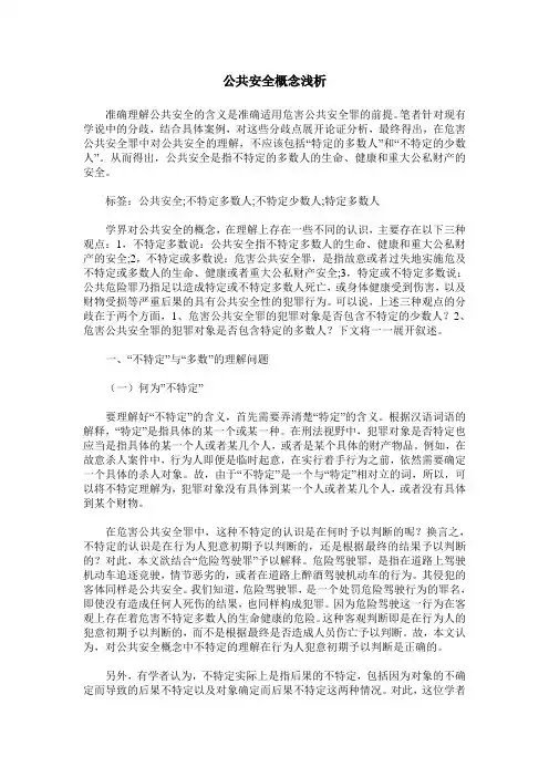 公共安全概念浅析