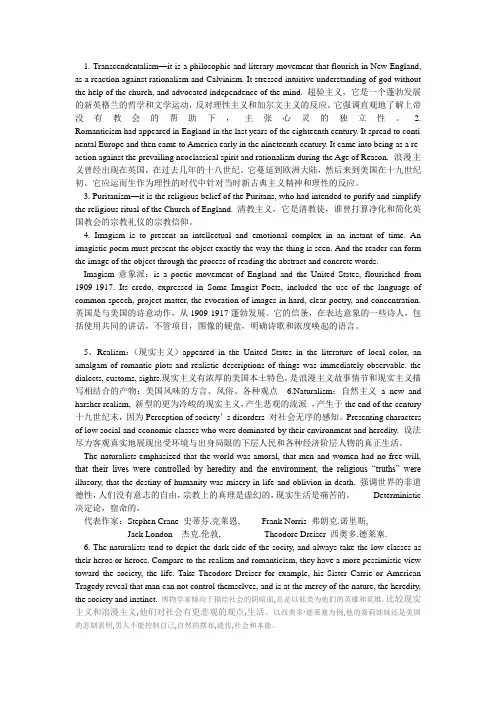 美国文学名词解释