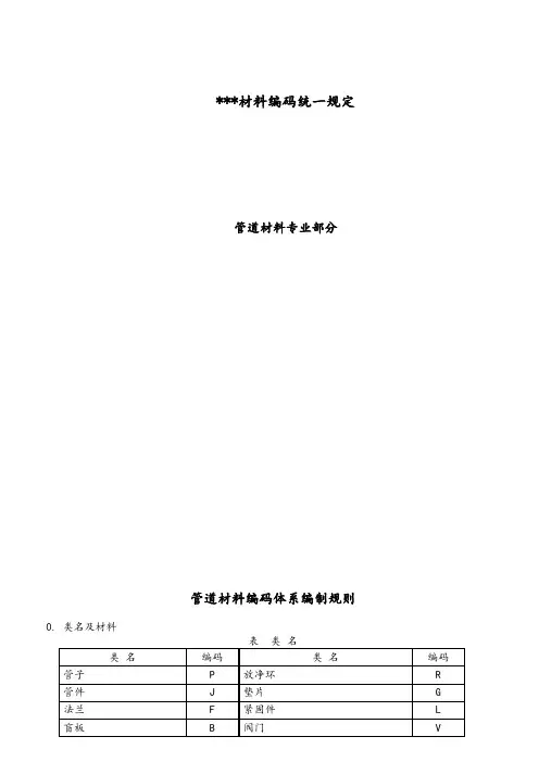 管道材料编码