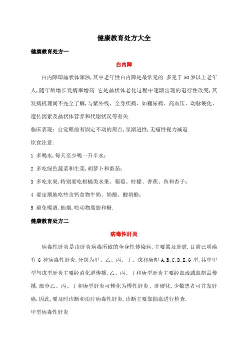 健康教育处方大全