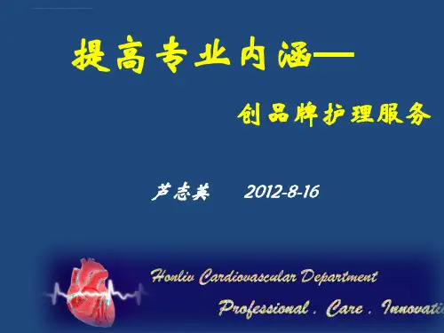 提高专业内涵创品牌护理服务课件