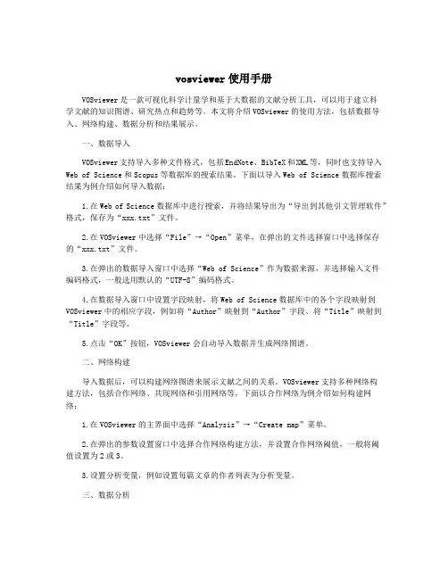 vosviewer使用手册