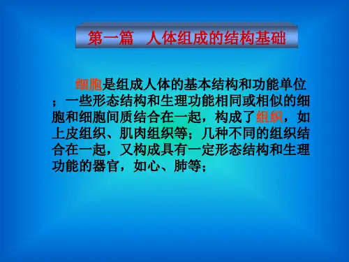 人体组成的结构基础