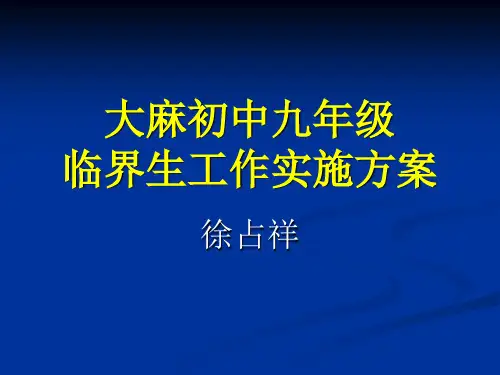 九年级临界生工作实施方案.ppt