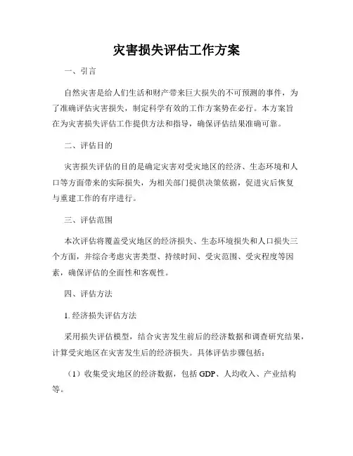 灾害损失评估工作方案