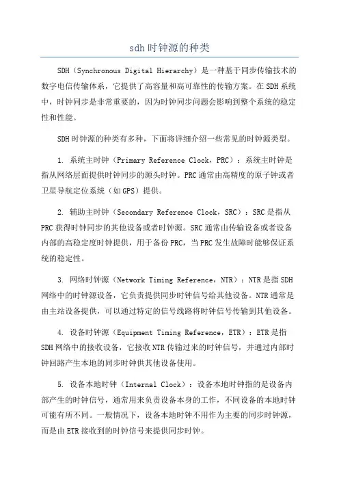 sdh时钟源的种类