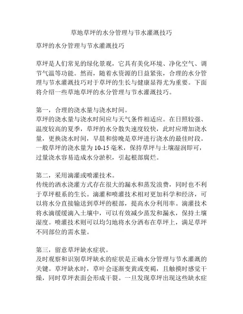 草地草坪的水分管理与节水灌溉技巧