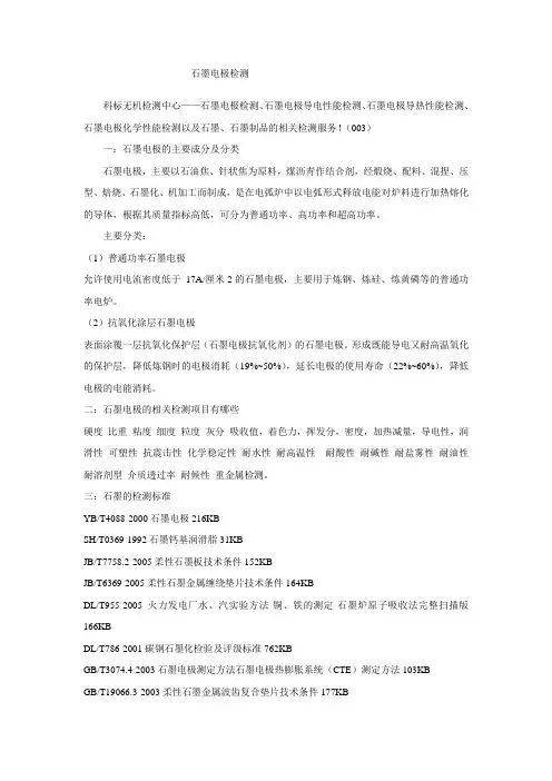石墨电极检测