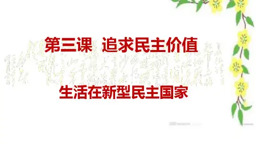 部编版道德与法治九年级上册3.1生活在民主国家课件