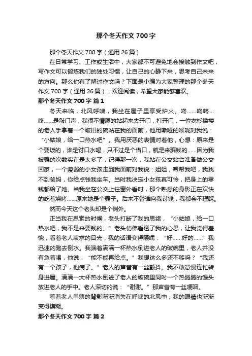 那个冬天作文700字