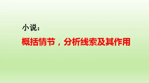 2023届高考专题复习：小说阅读之概括情节,分析线索及其作用  课件32张