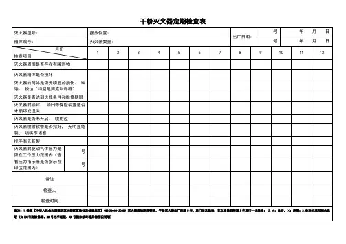干粉灭火器定期检查表