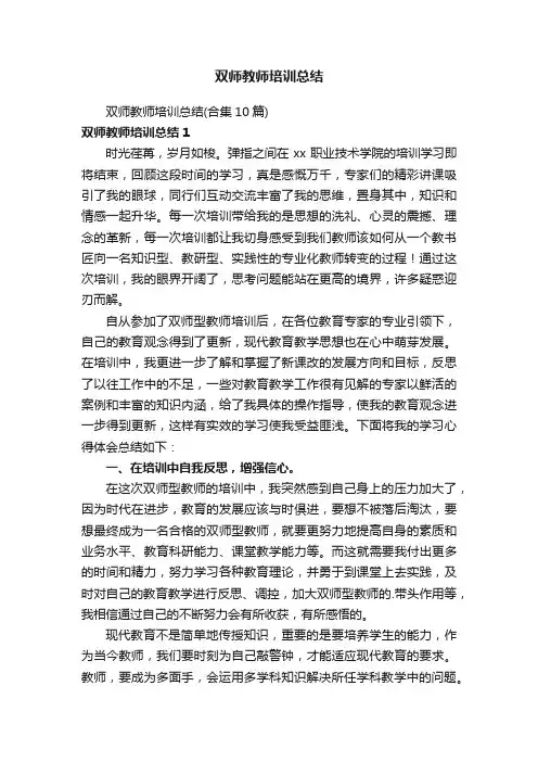 双师教师培训总结