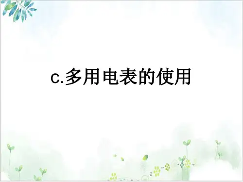 沪科(上海)物理高二第一学期(新)C多用电表的使用_PPT实用版
