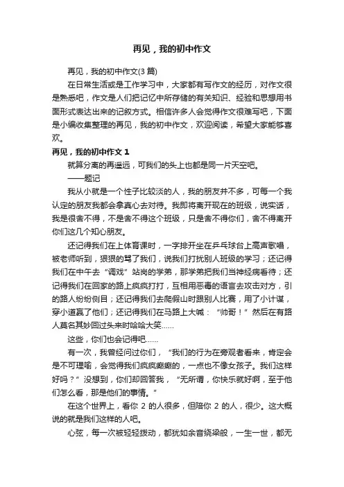 再见，我的初中作文