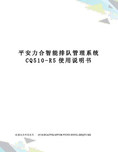 平安力合智能排队管理系统CQ510-R5使用说明书