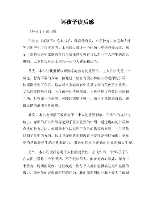 坏孩子读后感