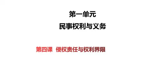 第四课侵权责任与权利界限课件-高中政治统编版选择性必修二法律与生活