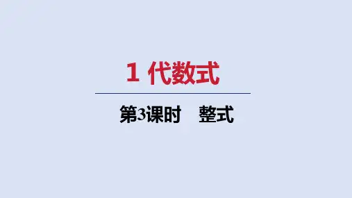 北师大版七年级数学上册  第三章3 整式
