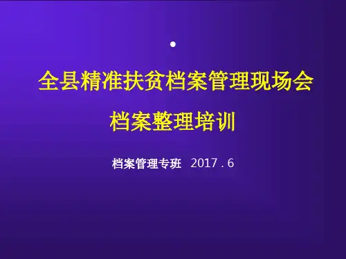 扶贫档案培训PPT