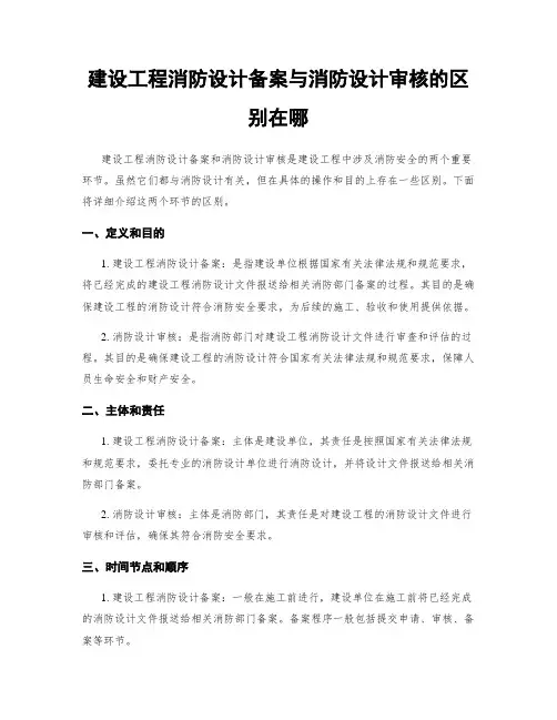 建设工程消防设计备案与消防设计审核的区别在哪