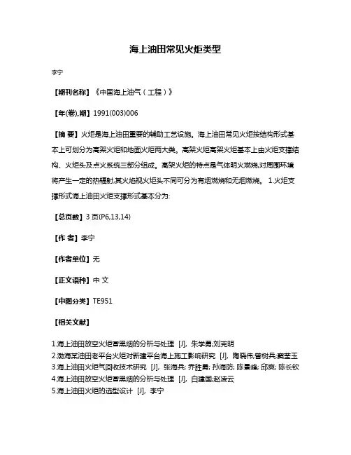 海上油田常见火炬类型