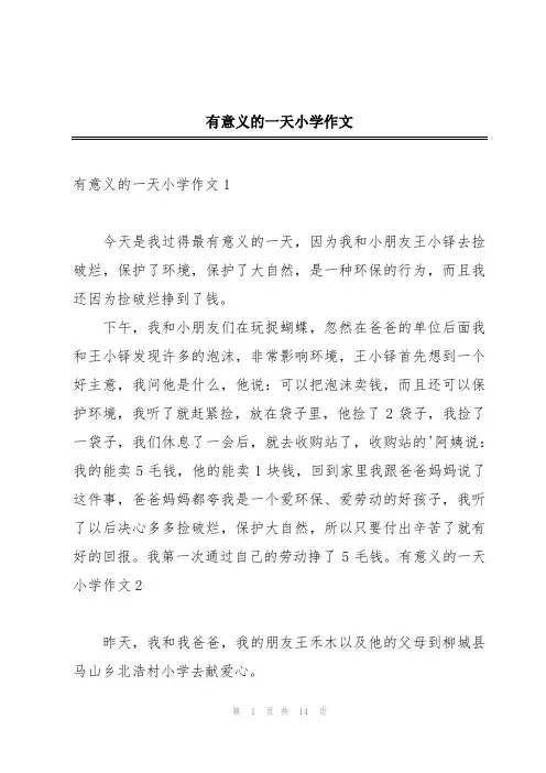 有意义的一天小学作文